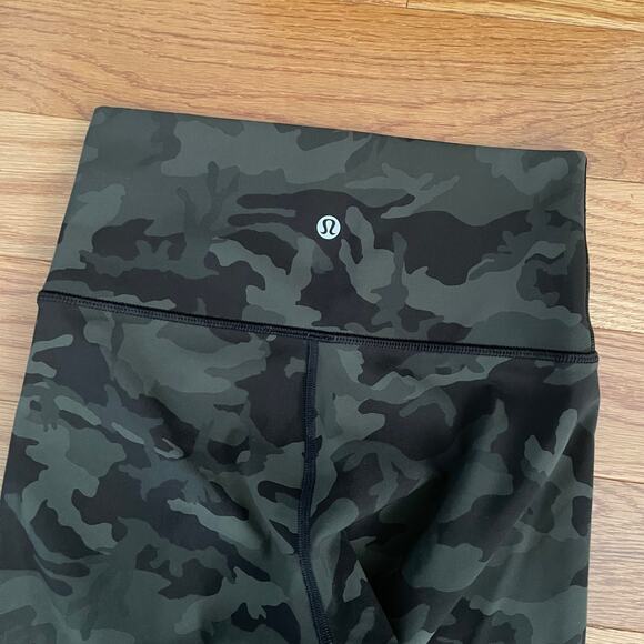 Lululemon Wunder Under Crop Full-On Luxtreme 21 Incognito Camo Multi Gator Green - Picture 3 of 4
